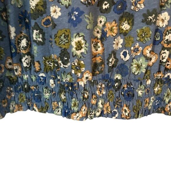 Sonoma Blue Floral Flutter Short Sleeve Scoop Neck T-Shirt Women Sz 0X - Picture 5 of 7